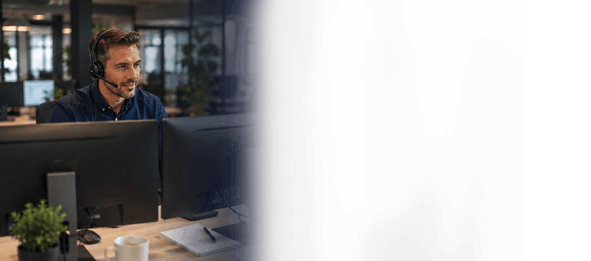 Binnendienstmedewerker met klant- en orderinformatie